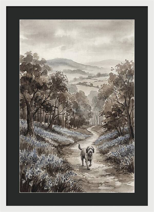 Spring Countryside Walk With Dog