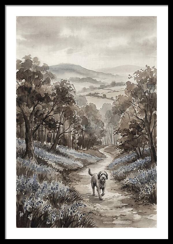 Spring Countryside Walk With Dog