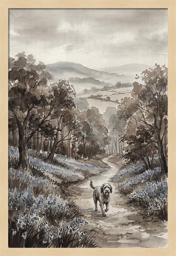 Spring Countryside Walk With Dog