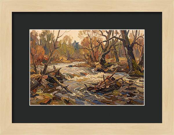 Spring Flood Waters Rushing Through Trees