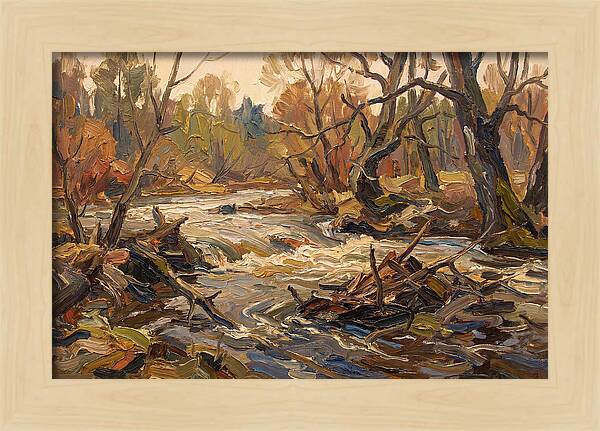 Spring Flood Waters Rushing Through Trees