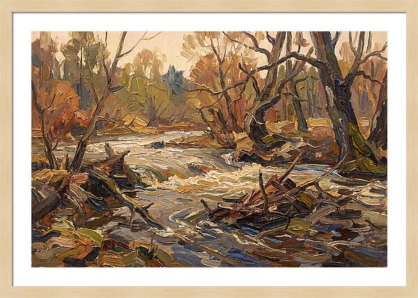 Spring Flood Waters Rushing Through Trees