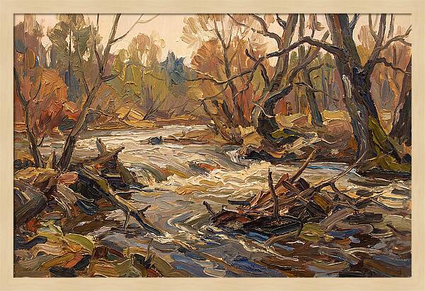 Spring Flood Waters Rushing Through Trees