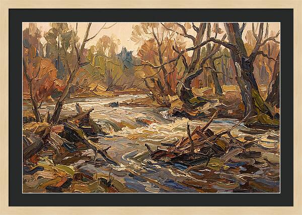 Spring Flood Waters Rushing Through Trees