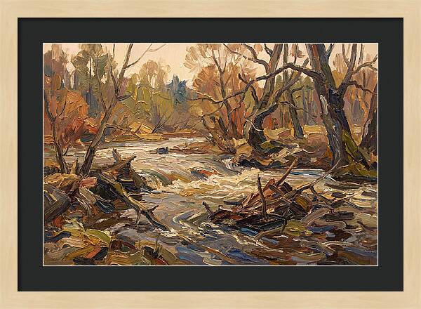 Spring Flood Waters Rushing Through Trees