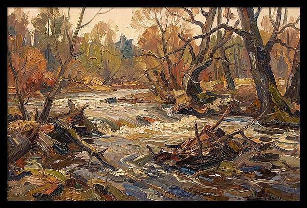 Spring Flood Waters Rushing Through Trees