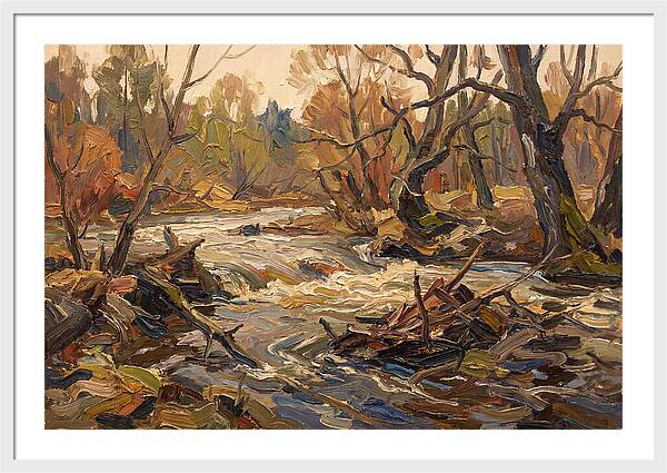 Spring Flood Waters Rushing Through Trees