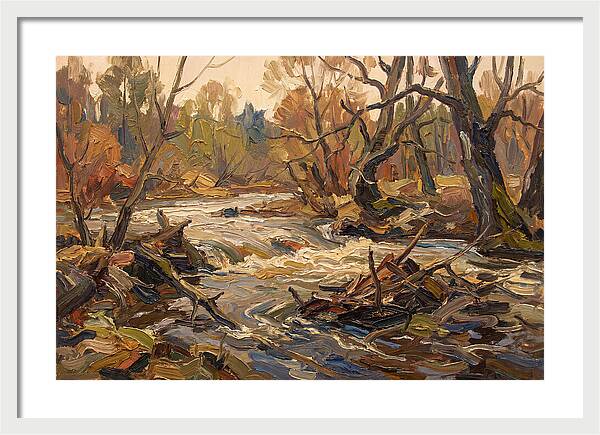 Spring Flood Waters Rushing Through Trees
