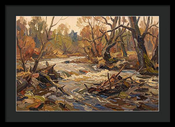 Spring Flood Waters Rushing Through Trees