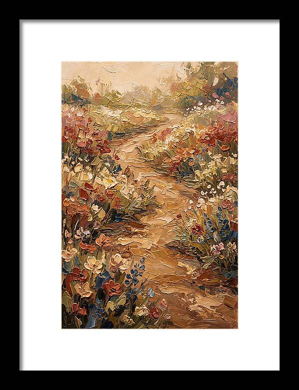 Spring Garden Path With Flowering Border
