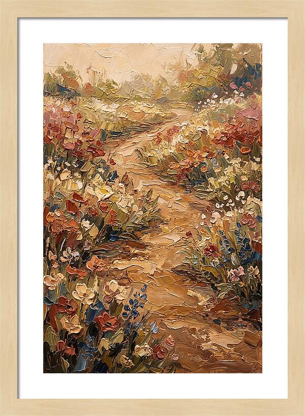 Spring Garden Path With Flowering Border