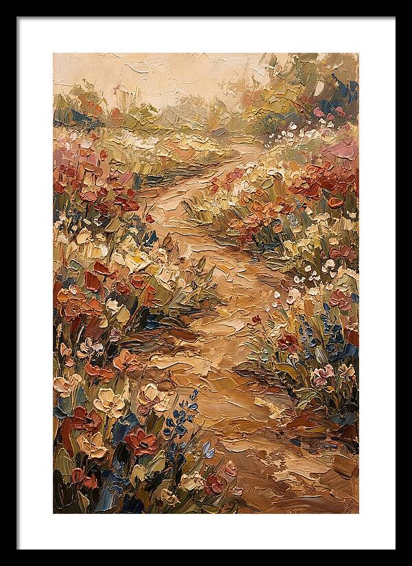 Spring Garden Path With Flowering Border