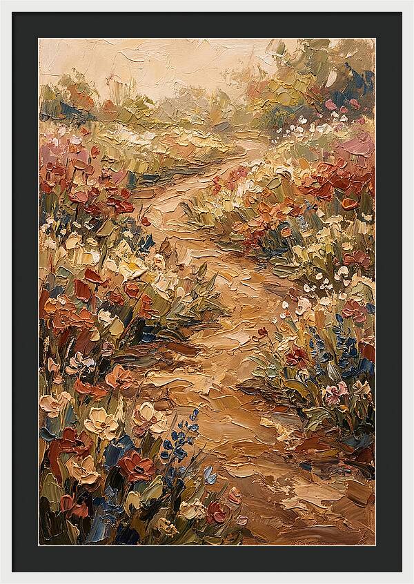 Spring Garden Path With Flowering Border
