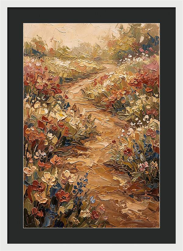 Spring Garden Path With Flowering Border