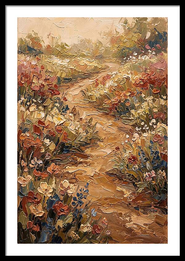 Spring Garden Path With Flowering Border