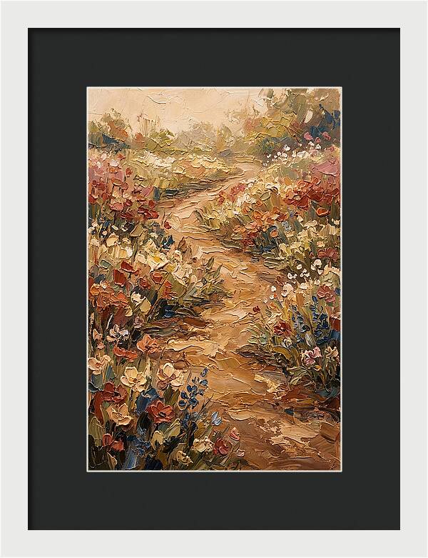 Spring Garden Path With Flowering Border