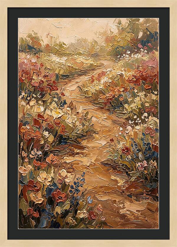Spring Garden Path With Flowering Border