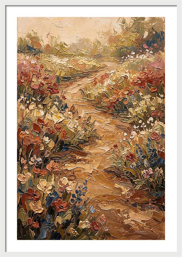 Spring Garden Path With Flowering Border