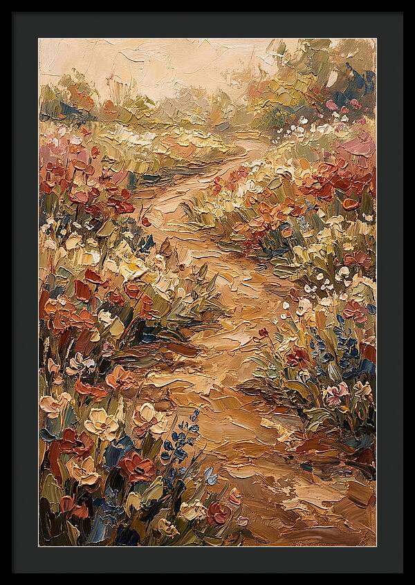 Spring Garden Path With Flowering Border