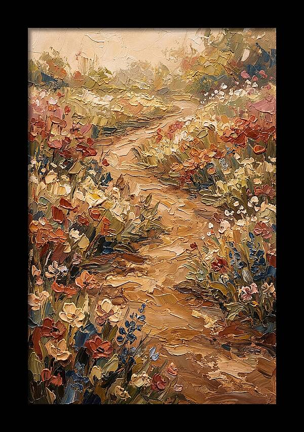 Spring Garden Path With Flowering Border