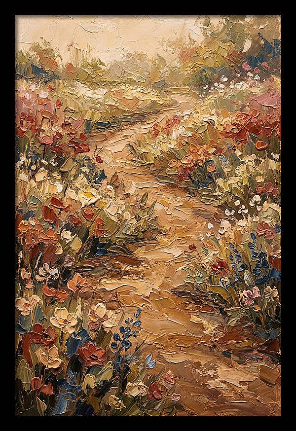 Spring Garden Path With Flowering Border