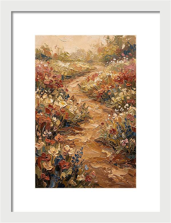Spring Garden Path With Flowering Border