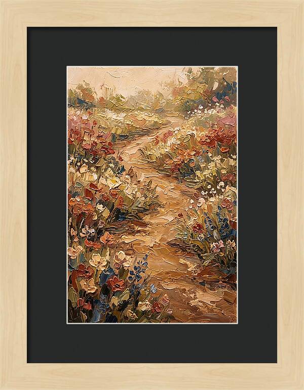 Spring Garden Path With Flowering Border