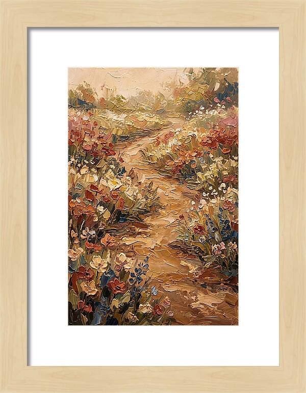 Spring Garden Path With Flowering Border