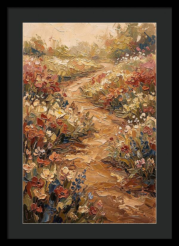 Spring Garden Path With Flowering Border