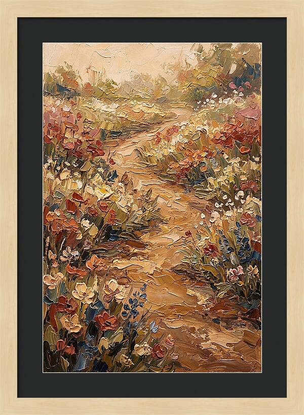 Spring Garden Path With Flowering Border