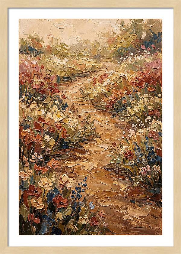 Spring Garden Path With Flowering Border