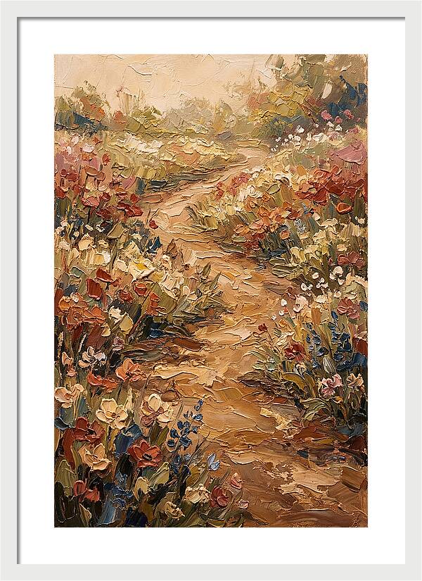Spring Garden Path With Flowering Border