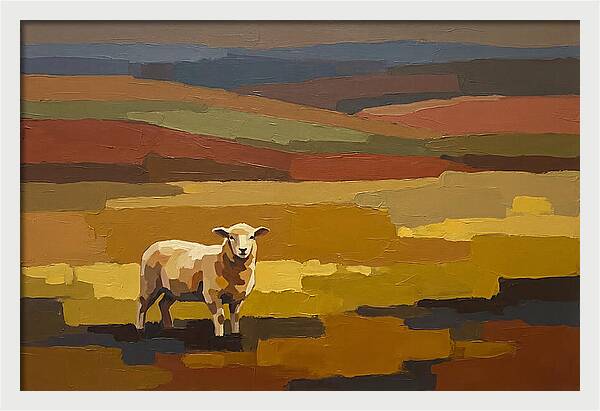 Spring Lamb In Golden Fields