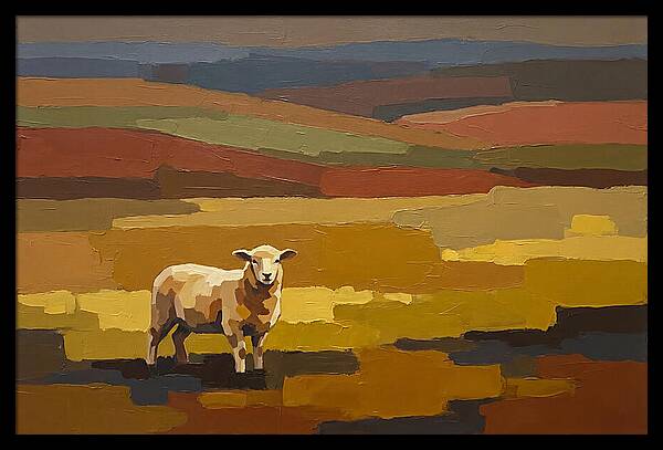 Spring Lamb In Golden Fields