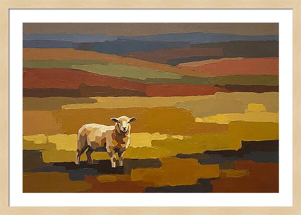 Spring Lamb In Golden Fields