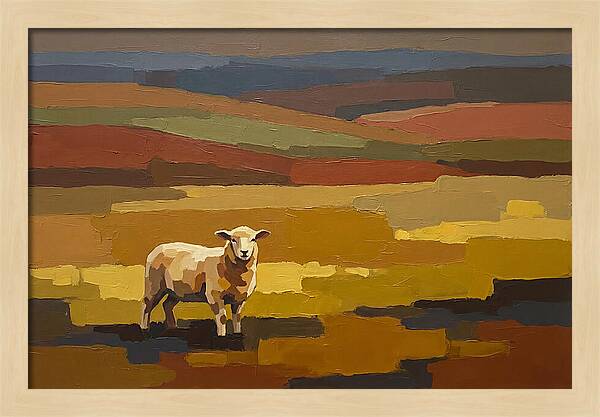 Spring Lamb In Golden Fields