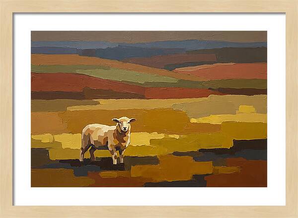 Spring Lamb In Golden Fields