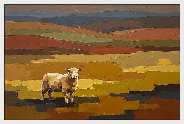 Spring Lamb In Golden Fields