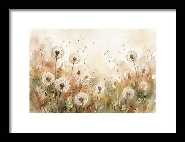 Spring Meadow With Dandelion Clocks