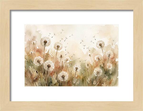 Spring Meadow With Dandelion Clocks