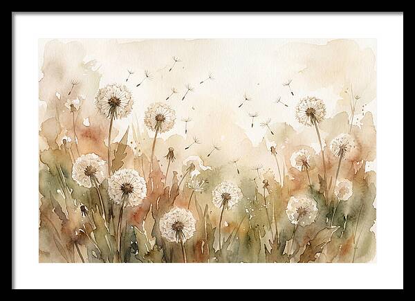 Spring Meadow With Dandelion Clocks