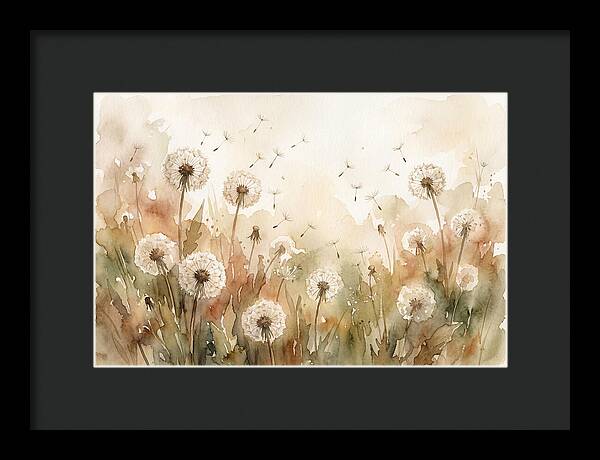 Spring Meadow With Dandelion Clocks