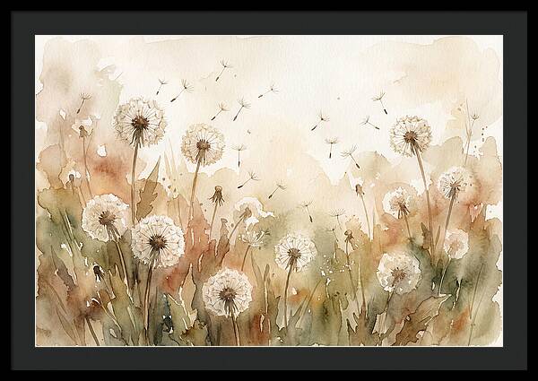 Spring Meadow With Dandelion Clocks
