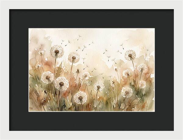 Spring Meadow With Dandelion Clocks