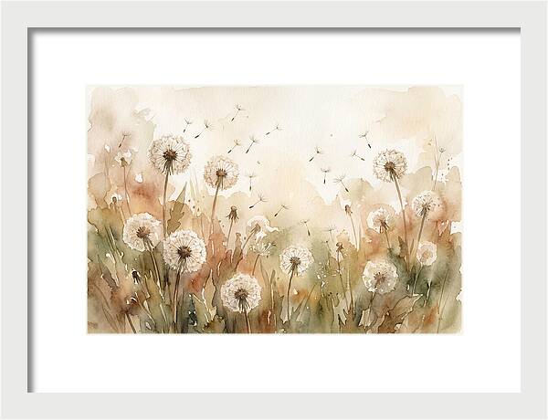 Spring Meadow With Dandelion Clocks