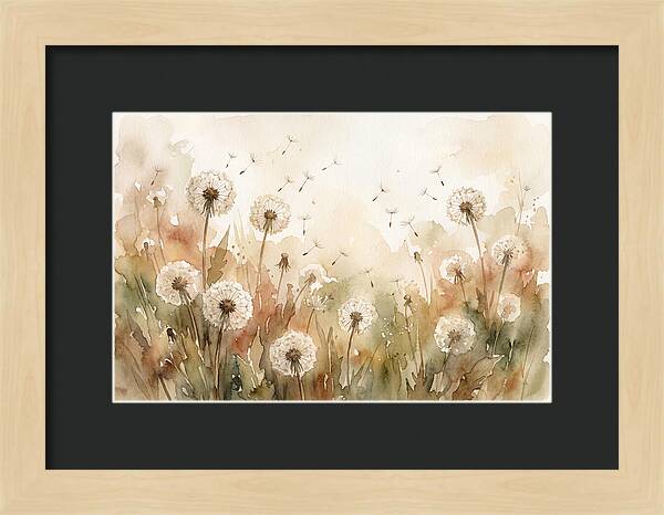 Spring Meadow With Dandelion Clocks