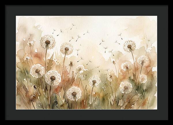 Spring Meadow With Dandelion Clocks