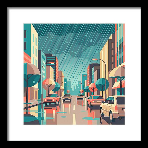 Spring Rain Cityscape
