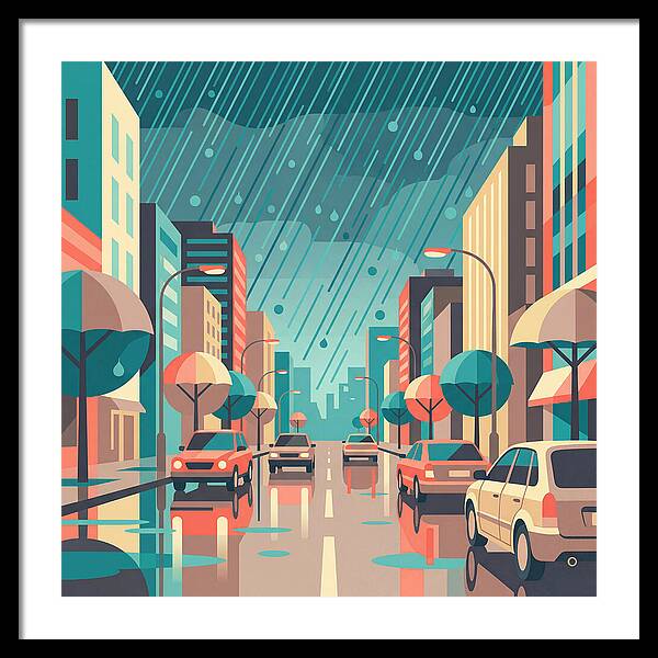 Spring Rain Cityscape