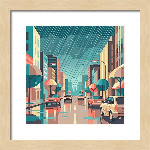 Spring Rain Cityscape